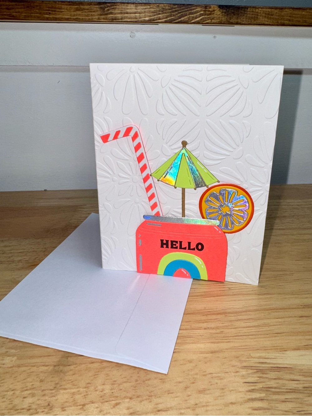 Hello Summer Soda Pop Card– Handmade Greeting Card Hello Any Occassion